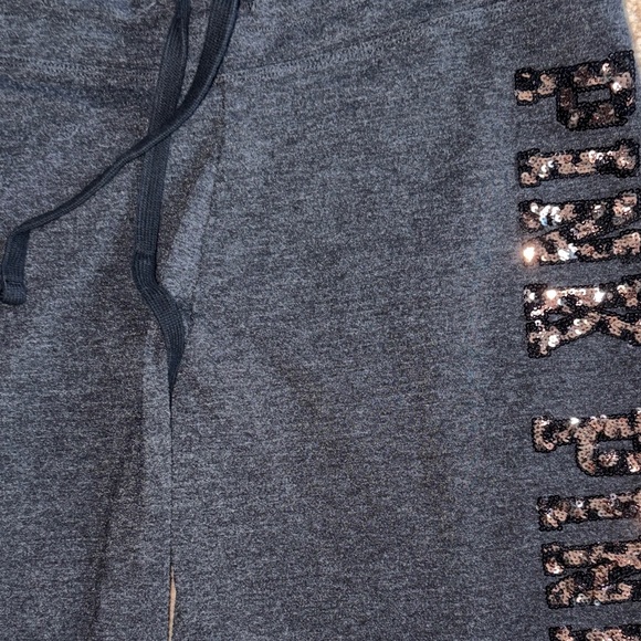 PINK Victoria’s Secret Charcoal Grey Bling Legging Joggers - Picture 4 of 4